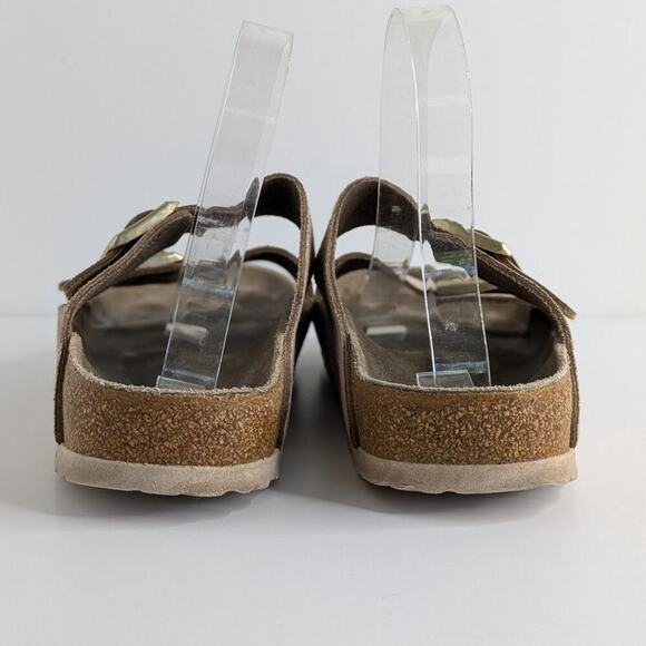 Birkenstock Sandals Arizona EU 40 Pink Gold Flat Slides Leather Open Toe Slip On - Picture 5 of 15